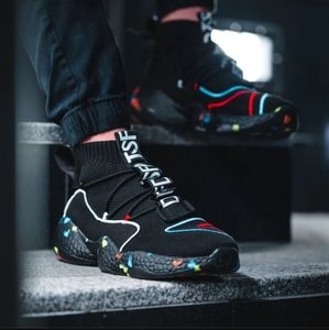 DNA T260 Sneakers/ Black with Unique Paint Splatter Soles